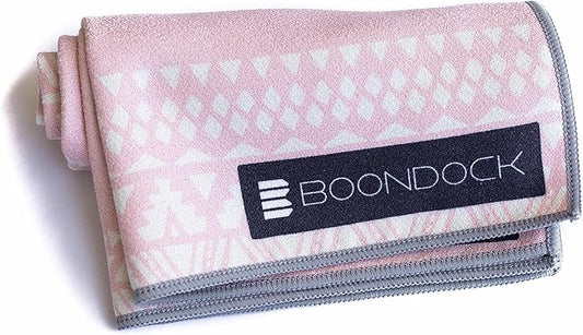 Boondock Co | Premium Microfiber Hand Towel | for Gym, Yoga, Travel, Workout, Backpacking, Beach — Highly Absorbent Quick Dry and Sand Free Fabric (Blush)