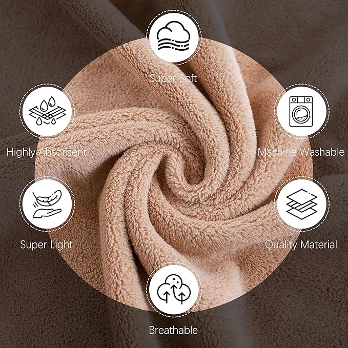 Cosy Family 6 Pack Ultra Soft Microfiber Absorbent Hand Towel, Silk Hemming Towels for Bathroom - Quick Drying - Perfect for Bath, Fitness, Gym, Shower, Hotel, and Spa - 16x28 Inch, Warm Color