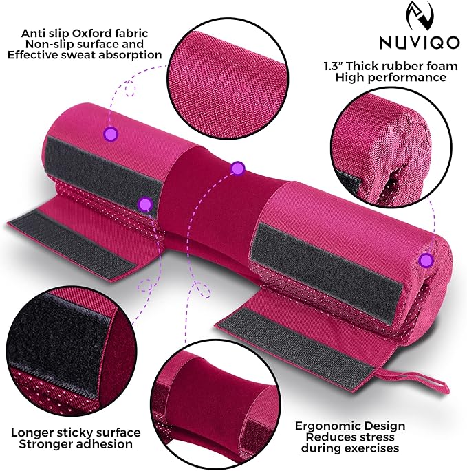 Barbell Squat Pad with Thick Foam and Nylon Padding - Neck & Shoulder Protective Pad Provides Support for Squats, Lunges & Hip Thrusts - Fits Olympic Standard Weightlifting Bar