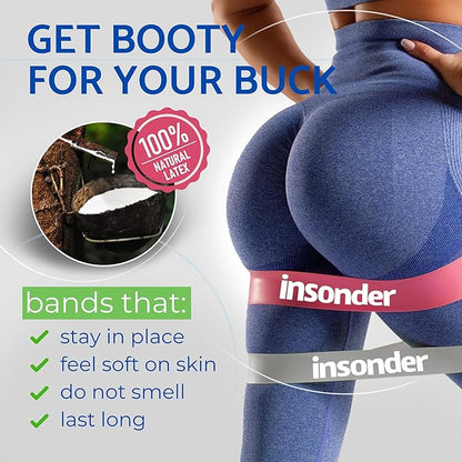 Insonder Resistance Band Set - 5 Exercise Bands for Workout & Fitness