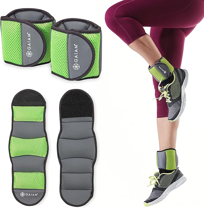Gaiam Wrist and Ankle Weights, Wearable Bracelet to Strengthen, Tone & Sculpt, Adjustable Ankle Weights for Women & Men for Yoga, Dance, Pilates, Barre, Cardio, Home & Gym Use