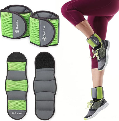 Gaiam Wrist and Ankle Weights, Wearable Bracelet to Strengthen, Tone & Sculpt, Adjustable Ankle Weights for Women & Men for Yoga, Dance, Pilates, Barre, Cardio, Home & Gym Use
