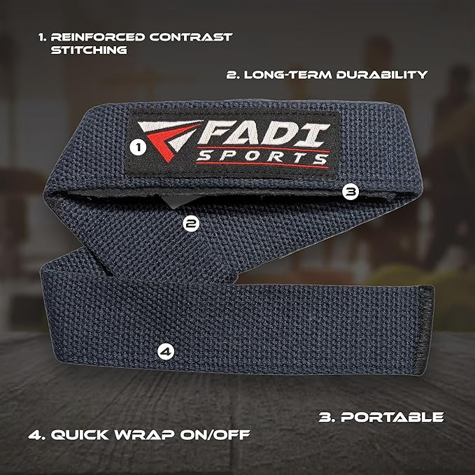 Lifting Wrist Straps for Weightlifting, Bodybuilding, Powerlifting & Deadlifts – 24 Inch Cotton Straps with Padded Neoprene for Strength Training & Grip Support