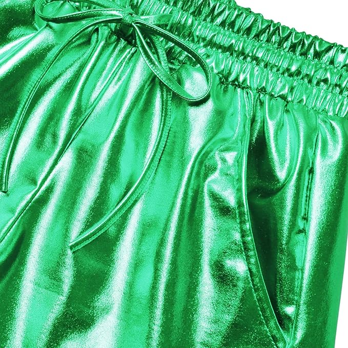 Perfashion Women's Metallic Shorts Summer Sparkly Hot Outfit Shiny Short Pants