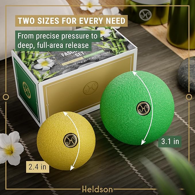 HELDSON® EPP Fascia Massage Balls Set [6cm & 8cm] – Trigger Point Massage Ball for Back, Feet & Neck – Deep Tissue Muscle Release & Myofascial Therapy – Lightweight & Firm