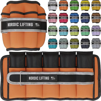 Nordic Lifting Adjustable Ankle Weights for Women & Men – 1 Pair (2–10 lbs) Wrist, Arm & Leg Weights for Gym, Yoga & Home Workouts – Secure Fit Strap Design – Durable Fitness Training Equipment