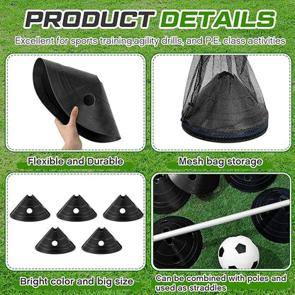 ShinyRelief Jumbo Disc Cones Jumbo Soccer Cones with Mesh Bag Giant Large Agility for Soccer Training Adult Sports