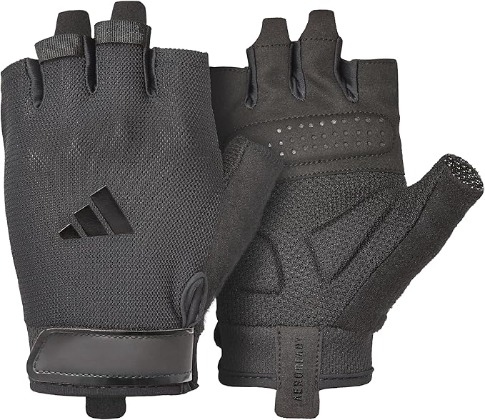 Adidas Essential Training & Weightlifting Gloves, Fingerless Workout Gloves