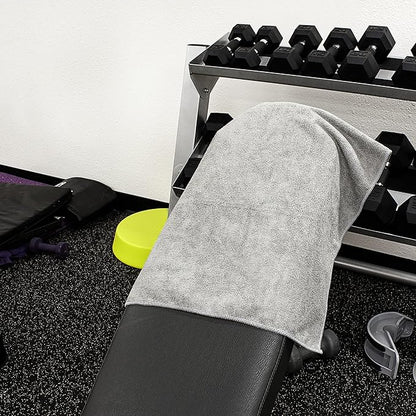 Eurow Microfiber Gym Towels, Super Absorbent & Quick Drying Sweat Towels for Fitness, Sports, Yoga, Workout, Sauna, Face & Equipment, Soft & Reusable,16x27 Inches, 6-Pack, Gray