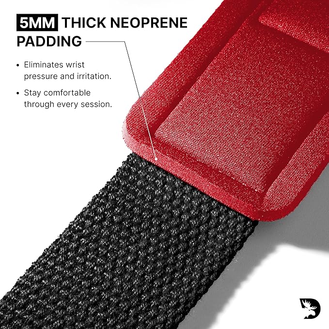 DMoose Fitness Lifting Straps 24" (Pair) - 5mm Padded Durable Wrist Straps for Weightlifting & Powerlifting - Cotton Lifting Strap with Silicone Grip for Men & Women - Deadlift Strap for Gym Workout