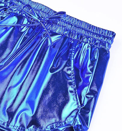 Perfashion Women's Metallic Shorts Summer Sparkly Hot Outfit Shiny Short Pants