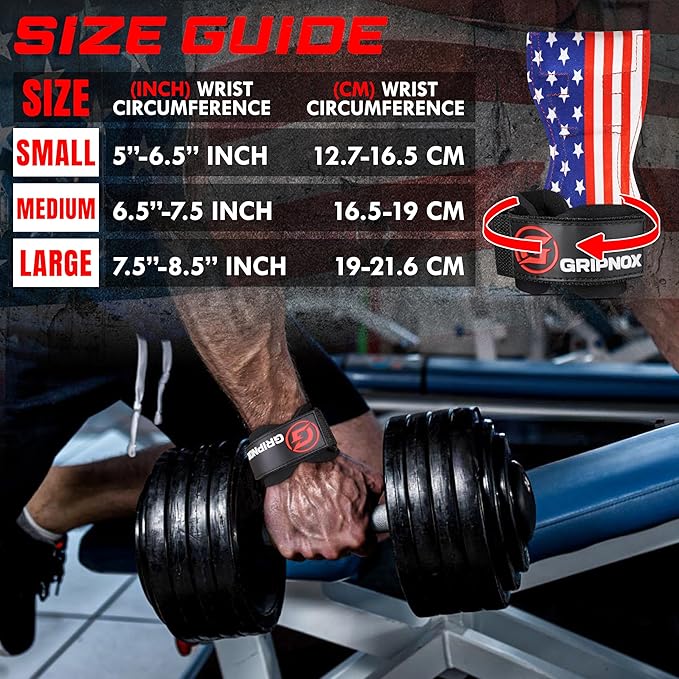 Premium Weight Lifting Grips & Straps for Deadlifts & Powerlifting – Anti-Slip Leather and Rubber Grip with Padded Wrist Wrap Support –