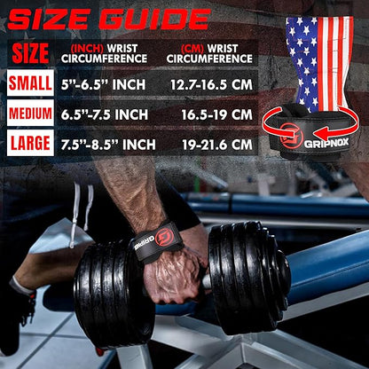 Premium Weight Lifting Grips & Straps for Deadlifts & Powerlifting – Anti-Slip Leather and Rubber Grip with Padded Wrist Wrap Support –