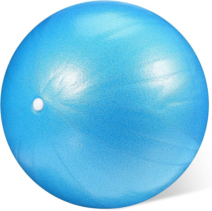 Veemoon Mini Pilates Ball Small Exercise Ball PVC Material Stability Trainer Core Workout Accessory Blue for Home Gym Fitness Yoga and Physical Therapy