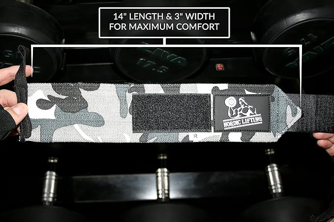 Nordic Lifting Wrist Wraps (2 Pairs) – Lifting Wrist Wraps with Thumb Loop for Weightlifting, Powerlifting & CrossFit – Durable Wrist Support Straps for Men & Women – Gym Essentials for Heavy Lifts