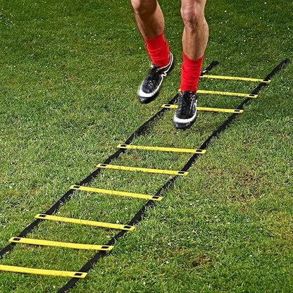 Speed Ladder - Agility Lader, Training Rope | Soccer, Tennis, Badminton Sports Laddr for Quick Footwork with Storage Bag, Easy Set-up Workout Gear for Players, Kids, Adults, Coaches Professional Fit