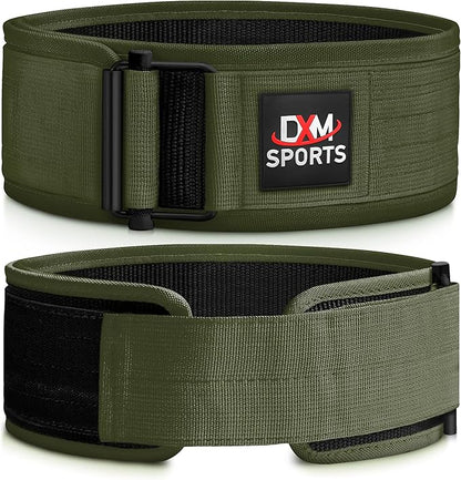 DXM SPORTS Self-Locking Weight Lifting Belt - Men Women Gym Fitness Strength Training, Bodybuilding Powerlifting Weightlifting Workout, Deadlift Squat, Pro Exercise Belt