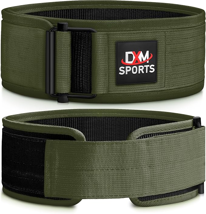 DXM SPORTS Self-Locking Weight Lifting Belt - Men Women Gym Fitness Strength Training, Bodybuilding Powerlifting Weightlifting Workout, Deadlift Squat, Pro Exercise Belt