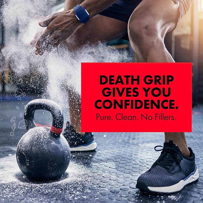 Death Grip Doom Stone Chalk Discs – 4 x 60g Gym Chalk Blocks – 100% Pure Magnesium Carbonate for Rock Climbing, Bouldering, Weightlifting, Gymnastics & Training