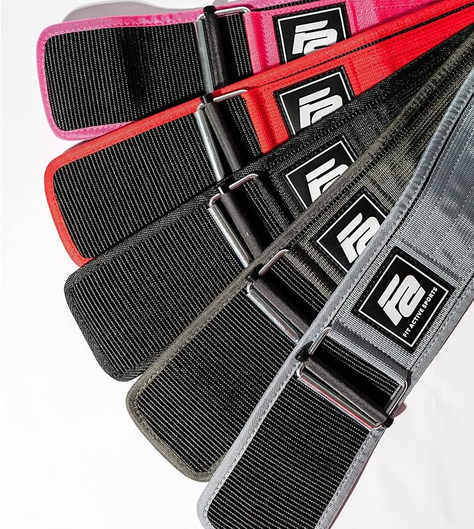 Fit Active Sports Self Locking Weight Lifting Belt | Premium Weightlifting Belt for Cross Training, Fast Locking Release Mechanism for Fitness and Power Lifting - Weightlifting Back Support for Men and Women
