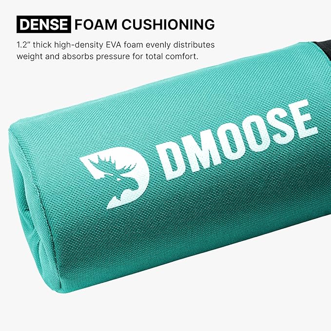 DMoose Fitness Barbell Pad for Hip Thrust, Squat & Lunges - Non-Slip Thick Foam Cushion for Neck and Back Support with Two Straps - Hip Thrust Pad for Leg Day - Fits All Olympic Bars and Smith Machine