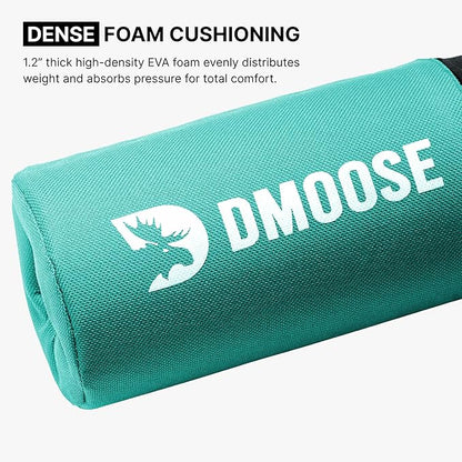 DMoose Fitness Barbell Pad for Hip Thrust, Squat & Lunges - Non-Slip Thick Foam Cushion for Neck and Back Support with Two Straps - Hip Thrust Pad for Leg Day - Fits All Olympic Bars and Smith Machine