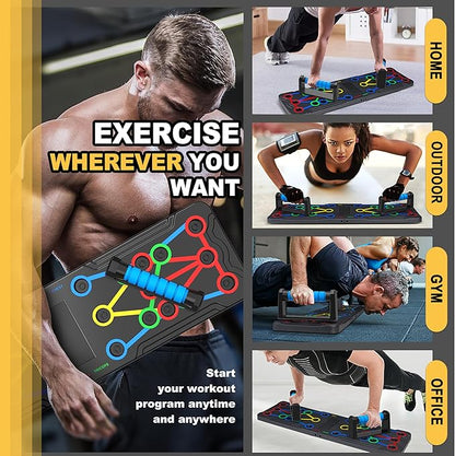 IUT Solid Push Up Board 15 in 1 Home Workout Equipment Multi-Functional Pushup Stands System Fitness Floor Chest Muscle Exercise Professional Equipment Burn Fat