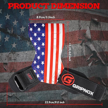 Premium Weight Lifting Grips & Straps for Deadlifts & Powerlifting – Anti-Slip Leather and Rubber Grip with Padded Wrist Wrap Support –
