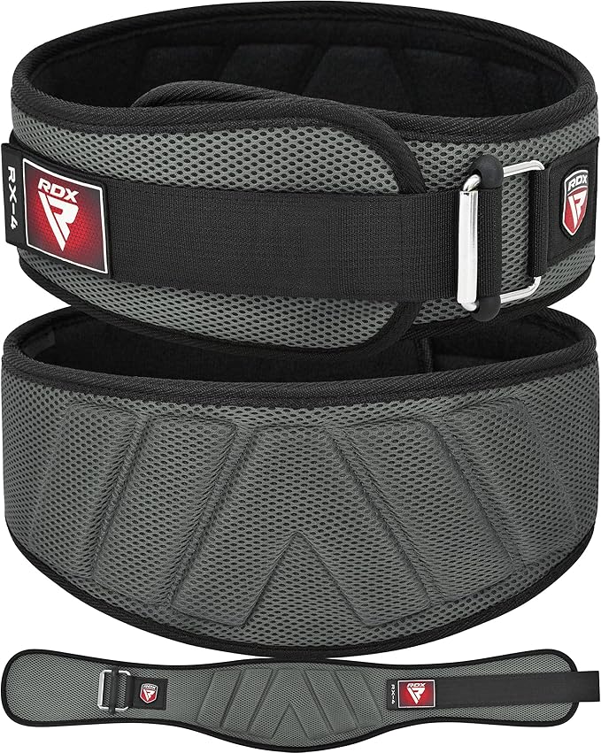 RDX Weight Lifting Belt, Curved Padded Back Lumbar Support, Fitness, Core Exercise Workout Bodybuilding Powerlifting Deadlifts Squats, Ladies Gents Men Women Home Gym Equipment