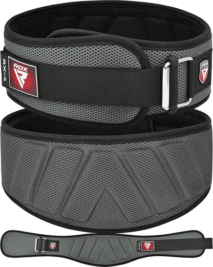 RDX Weight Lifting Belt, Curved Padded Back Lumbar Support, Fitness, Core Exercise Workout Bodybuilding Powerlifting Deadlifts Squats, Ladies Gents Men Women Home Gym Equipment