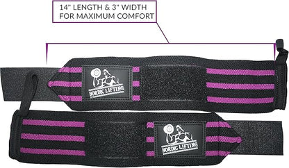 Nordic Lifting Wrist Wraps (2 Pairs) – Lifting Wrist Wraps with Thumb Loop for Weightlifting, Powerlifting & CrossFit – Durable Wrist Support Straps for Men & Women – Gym Essentials for Heavy Lifts