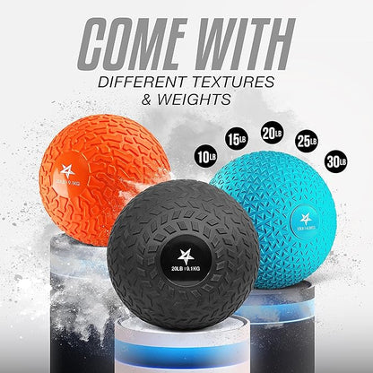 Yes4All Slam Balls, 10-40lb Weighted Ball Weight, Durable PVC Sand Filled Workout Dynamic Slam Ball for Core Strengthen