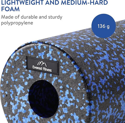 Foam Roller - Medium Density Level - Foam Rollers for Back Pain or Muscle Massage - Deep Tissue Massage - Black/Blue