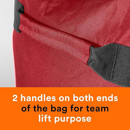 Fitdom 130L 36" Heavy Duty Extra Large Sports Gym Equipment Travel Duffle Bag W/Adjustable Shoulder Strap & 7 Compartments. Perfect for Soccer Baseball Basketball Hockey Football, Team Coaches & More