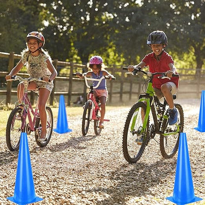 [5 Pack] 18 inch Traffic Cones, Safety Road Parking Cones,Agility Field Marker Cones for Soccer Basketball Football Drills Training, Outdoor Sport Activity & Festive Events– (5 Color Options)
