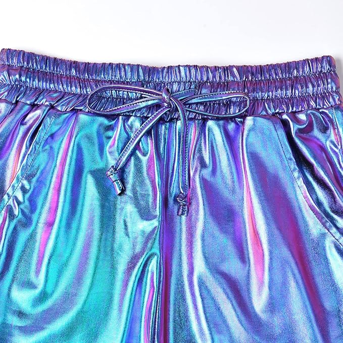 Perfashion Women's Metallic Shorts Summer Sparkly Hot Outfit Shiny Short Pants
