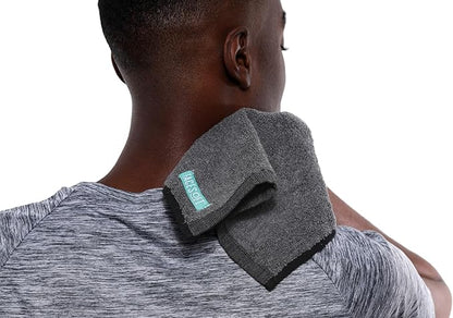 FACESOFT Mini Towels Charcoal 2X PRO Detox Multipack - Double Activated Charcoal - Pulls Toxins and Impurities from Skin - Soft and Absorbent Cotton Exercise Towel - Workout Towel for Sweat - 3 Pc