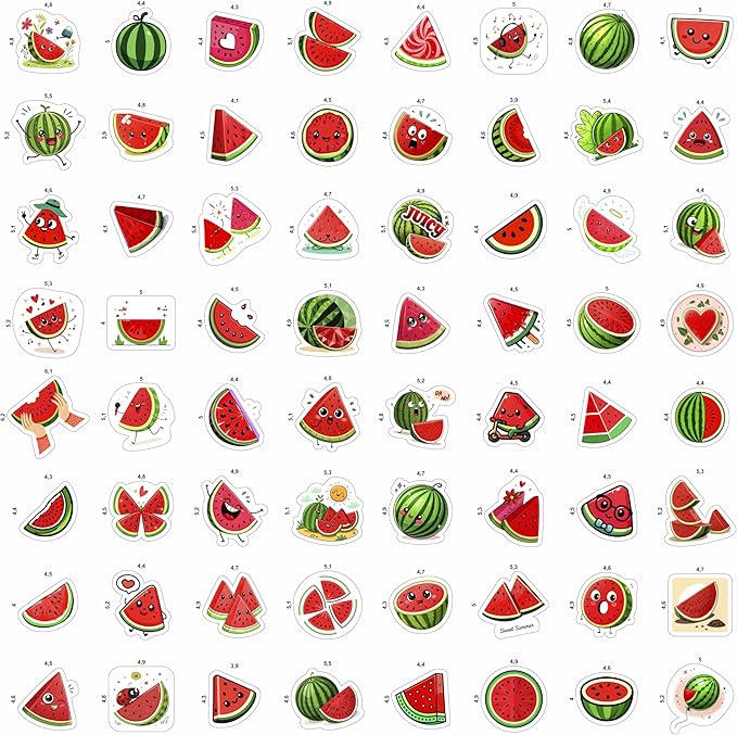 100Pcs Watermelon Stickers and Decals for Water Bottle, One in a Melon Stickers - Watermelon Party Supplies and Decoration - Melon Gifts - Gift for Women & Men
