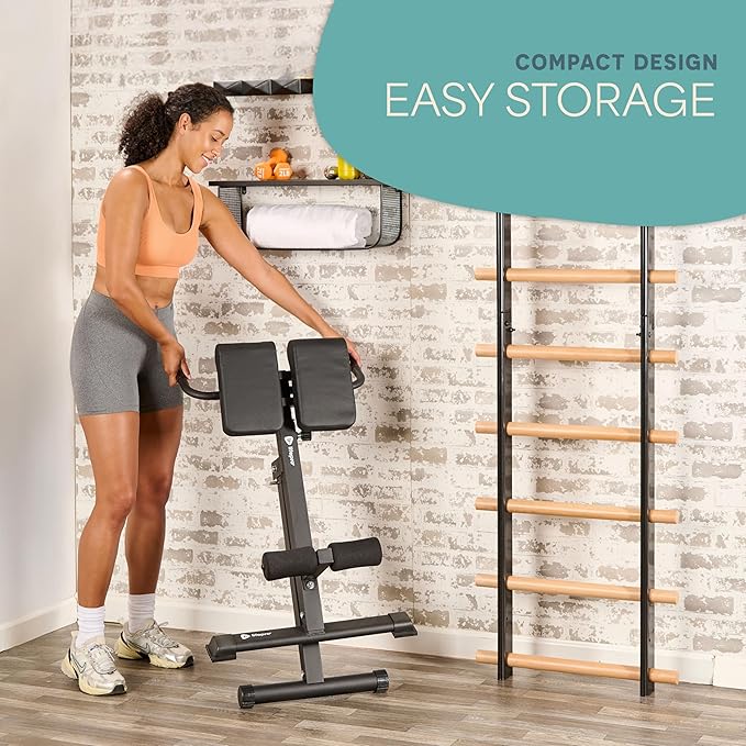 Lifepro SculptTrainer Roman Chair – Hyperextension Bench for Strength Training – Adjustable Back Extension Machine, Ab Bench & Foldable Sit-Up Bench for Athletes, Core Work & Home Gym Workouts