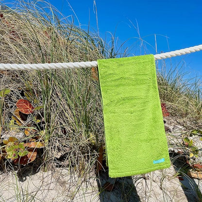 FACESOFT Eco Friendly Gym Towel for Working Out - Soft and Absorbent Cotton Exercise - No Synthetic Microfibers or Plastics - Sweat Towel for Gym, Fitness, Sports, Yoga - Green - 1 Pc