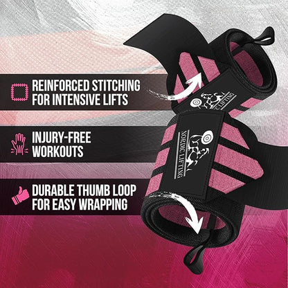 Nordic Lifting Wrist Wraps (1 Pair/2 Wraps) – Lifting Wrist Wraps with Thumb Loop for Weightlifting, Powerlifting & CrossFit – Durable Wrist Support Straps for Men & Women – Gym Essentials for Heavy Lifts