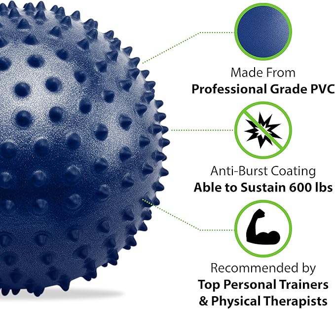 URBNFit Pilates Ball 9 Inch - Small Exercise Balls for Yoga, Barre, Physical Therapy, Stretching, Posture, Core Fitness – Mini Bender & Massager Ball for Back Pain with Workout Guide