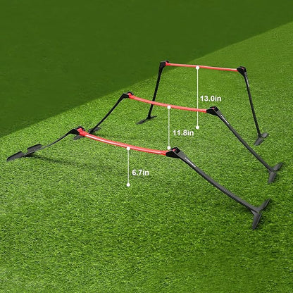 Premium Adjustable and Collapsible Hurdle and Agility Ladder Set for Athletes, Super Portable and Lightweight, with Carrying Bag
