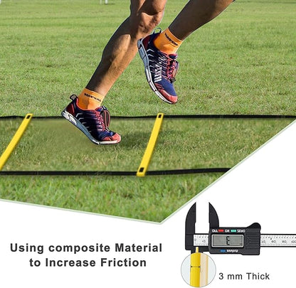 20ft Adjustable Agility Speed Ladder Training Ladder with Carry Bag - Soccer, Speed, Football Fitness Feet Training - Agility Training Equipment for Footwork Drills