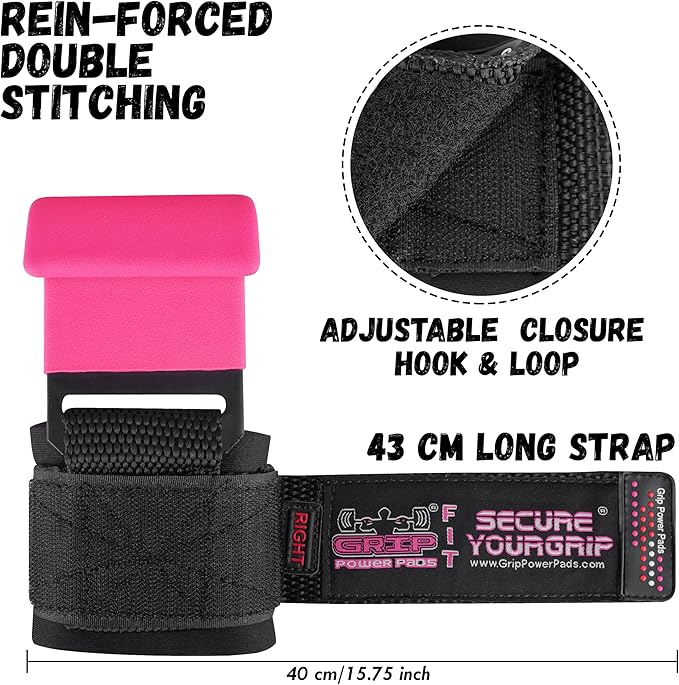 Weight Lifting Rod Hooks Heavy Duty Wrist Wraps Power Weight Lifting Training Gym Grips Straps Set of 2