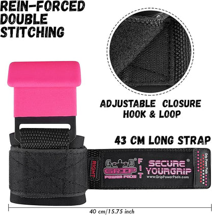 Weight Lifting Rod Hooks Heavy Duty Wrist Wraps Power Weight Lifting Training Gym Grips Straps Set of 2
