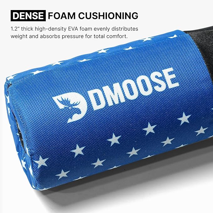 DMoose Fitness Barbell Pad for Hip Thrust, Squat & Lunges - Non-Slip Thick Foam Cushion for Neck and Back Support with Two Straps - Hip Thrust Pad for Leg Day - Fits All Olympic Bars and Smith Machine