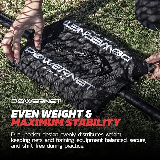 PowerNet All Sport Sandbags, Portable Soccer Goal Stability Sand Bags, Extra Weight for Football, Softball or Baseball Net, Fill Heavy Duty Bags with Sand or Weighted Balls