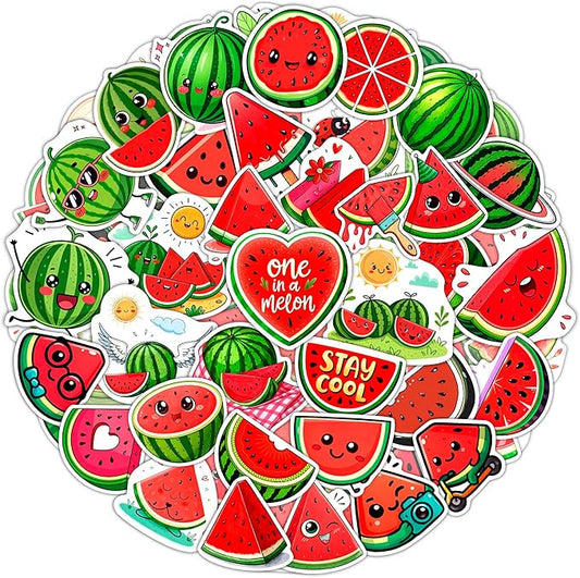 100Pcs Watermelon Stickers and Decals for Water Bottle, One in a Melon Stickers - Watermelon Party Supplies and Decoration - Melon Gifts - Gift for Women & Men