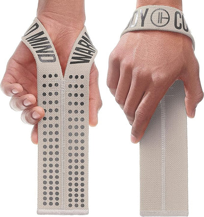WARM BODY COLD MIND V1 Lifting Wrist Straps for Olympic Weightlifting - Rated at 660 lb - Hand Wraps for Powerlifting, Weight Lifting, Bodybuilding Functional/Cross Training, Deadlift Gym Bar, Cotton